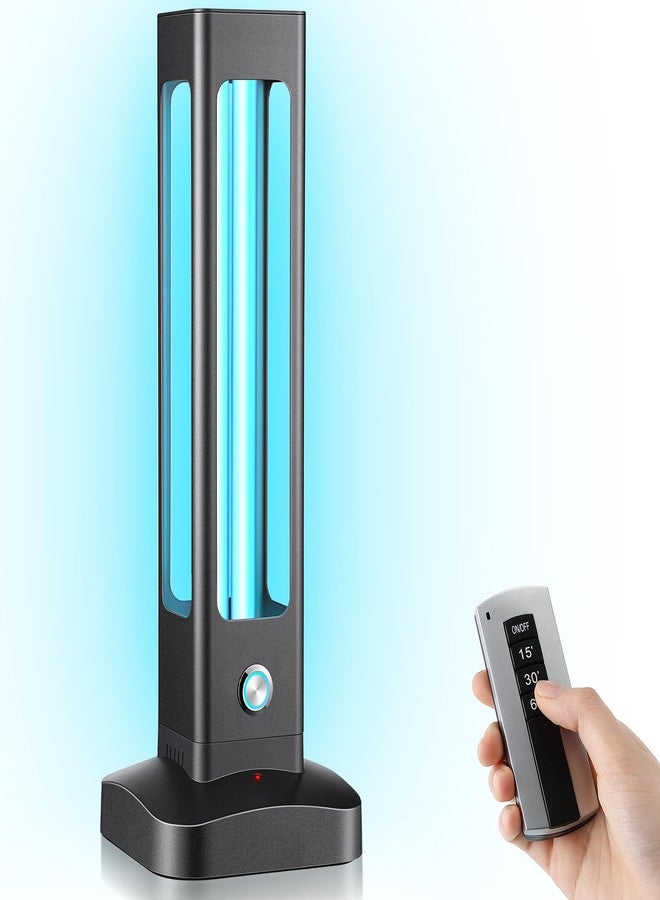 Qualirey Ultraviolet Lamp, 55W UV Light with Ozone Purifier for Room, UVC Disinfection Lamp with 3 Step Timing Remote Control, Blue Light, Purification for Bathroom Bedroom Toilet - Image 1